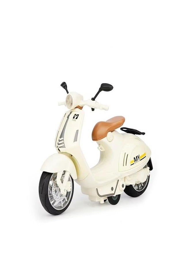 FEXXA لعبة دراجة نارية للشرطة من FEXXA - ألعاب دراجات نارية تعمل بالسحب للخلف، هدية صغيرة مع موسيقى وإضاءة، لعبة دراجات نارية لاتيه للأطفال الأولاد من سن 3 إلى 8 سنوات [متعددة الألوان] (دراجة صغيرة - أبيض) - Image 1